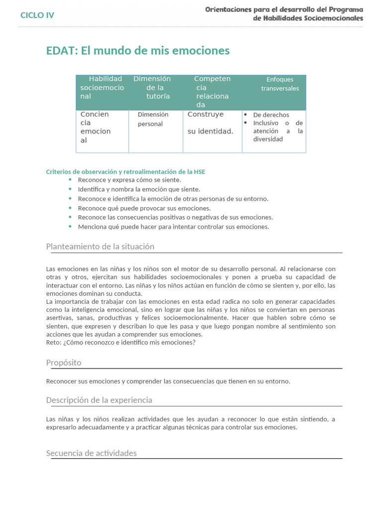 El Mundo de Mis Emociones | PDF