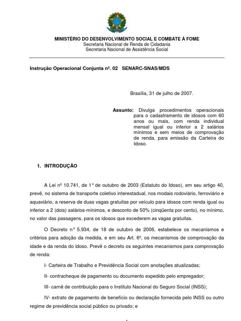 Instrucao Operacional Conjunta No. 02 31 de Julho de 2007 | PDF ...