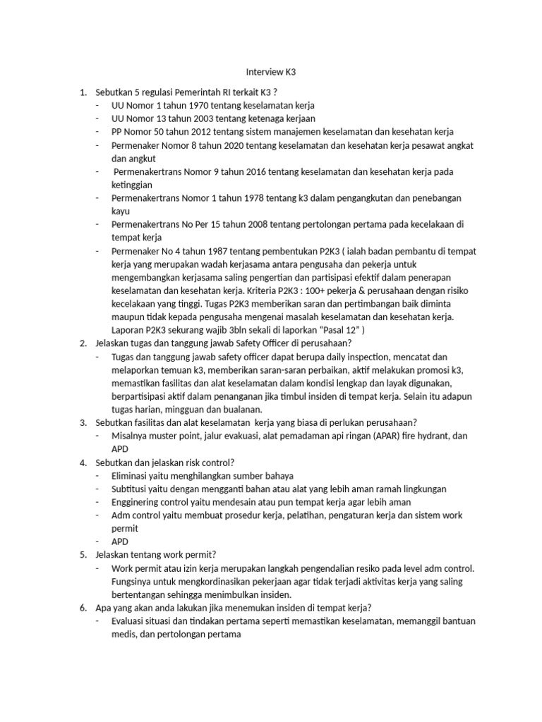 Interview K3 1 Pdf