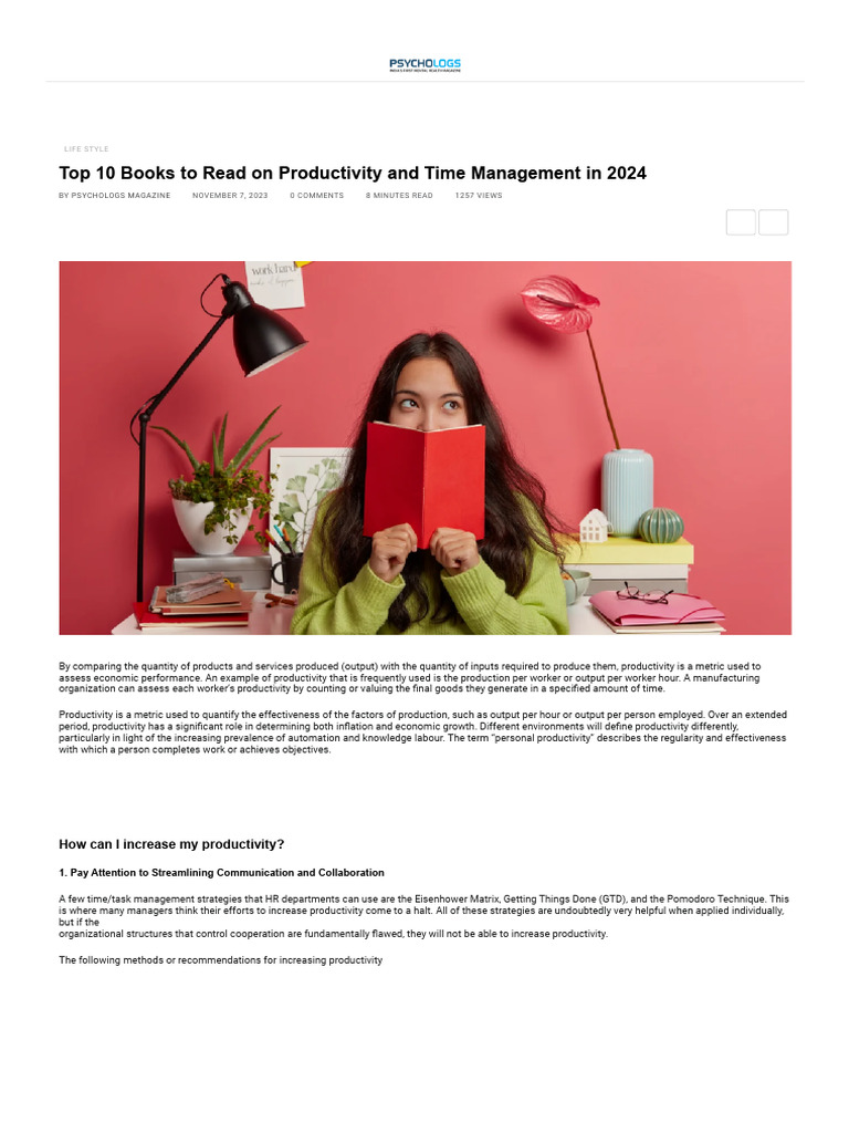 Top 10 Time Management Books 2024 PDF Time Management