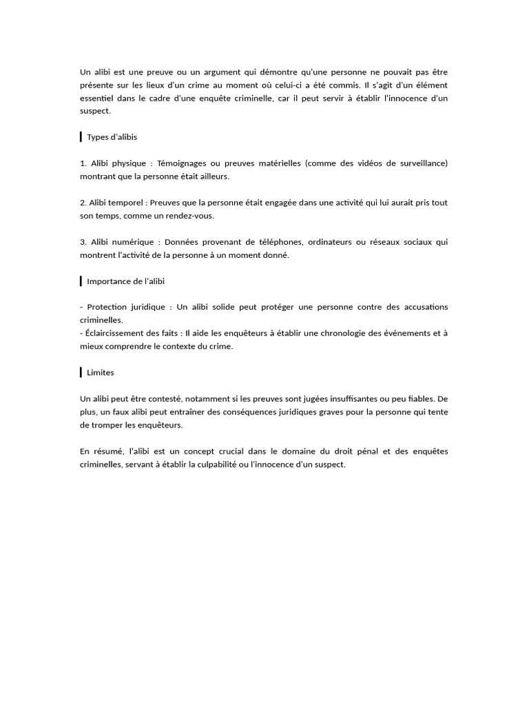 Alibi | PDF