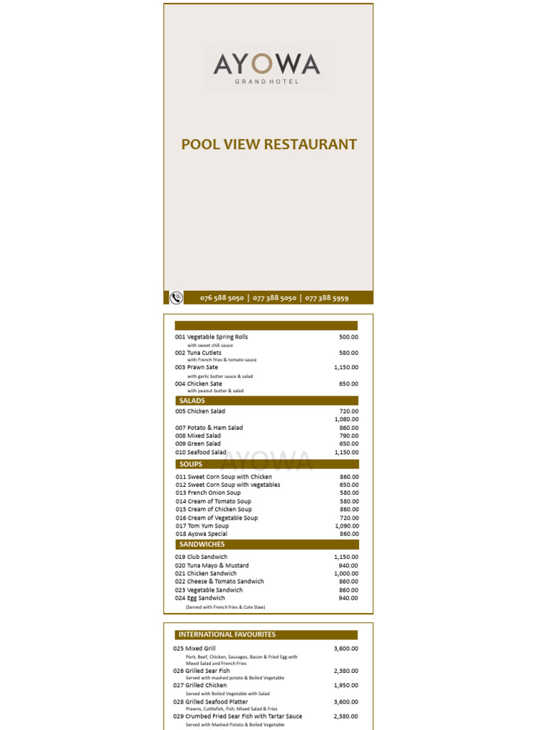 Restaurant Menu | PDF