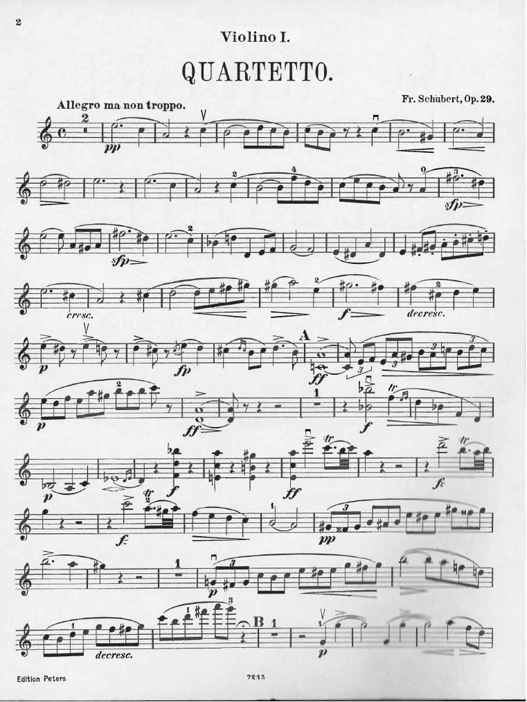 Violon 1 - String Quartet in A Minor, D.804 (Schubert) | PDF