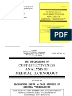 Cost Benefit/Cost Effectiveness of Medical Technologies: A Case Study of Orthopedic Joint Implants