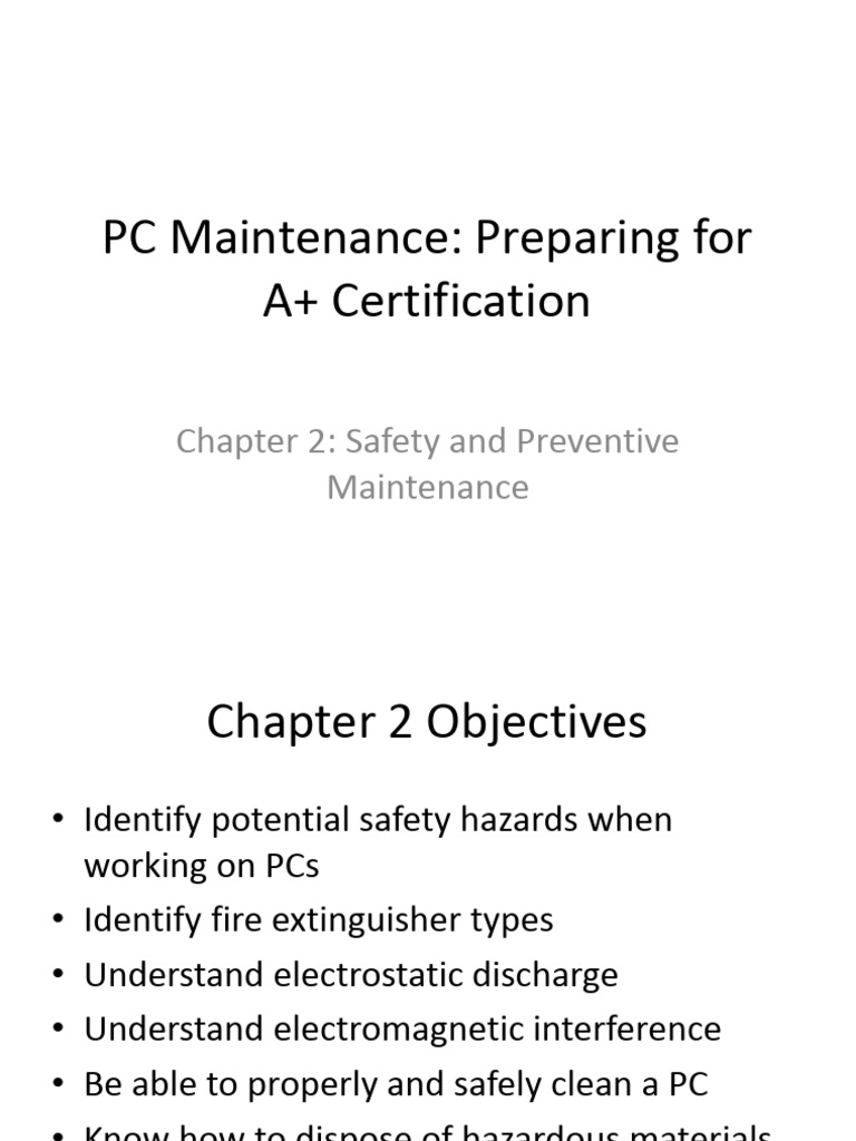 Chapter02 Safety and Preventive Maintenance | PDF