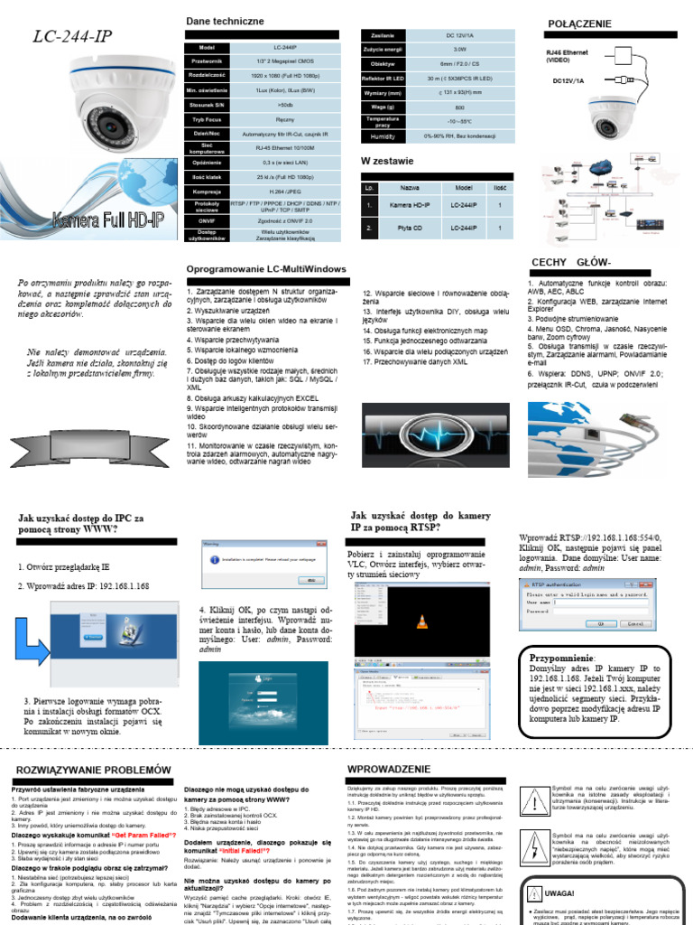 Instrukcja LC Security LC-244IP PL | PDF