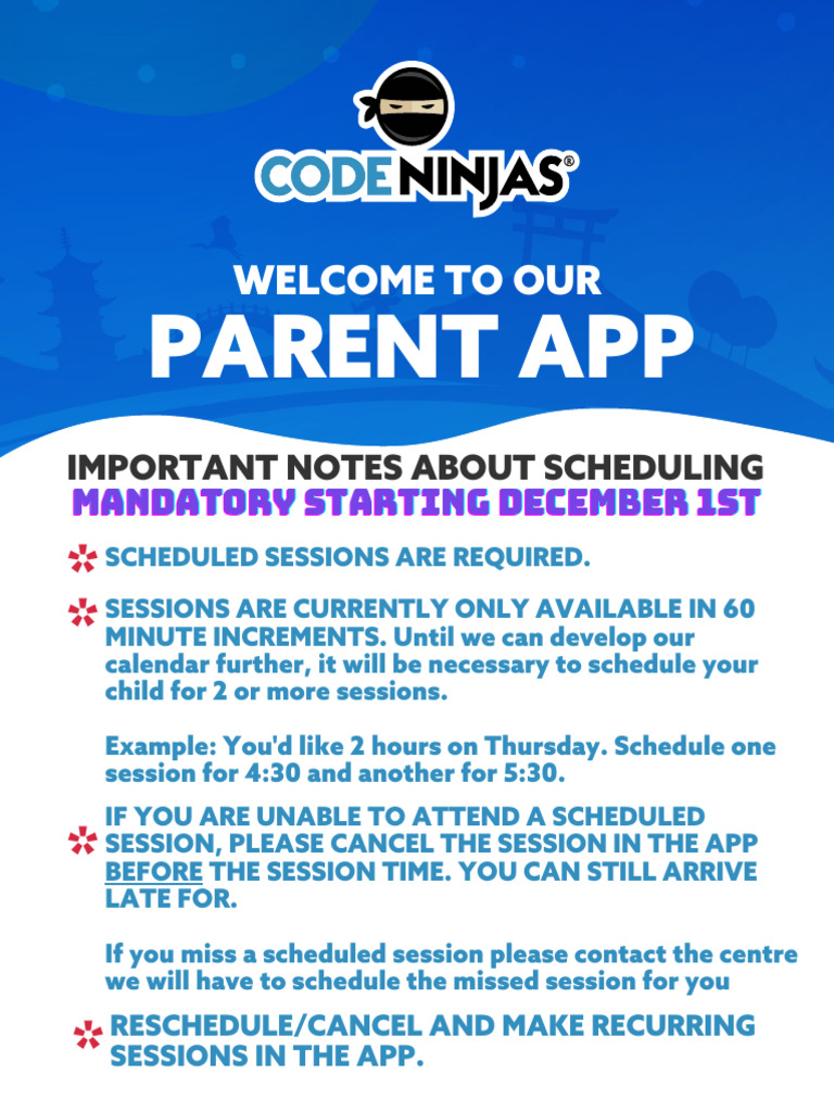 Code Ninjas Parent App Guide | PDF