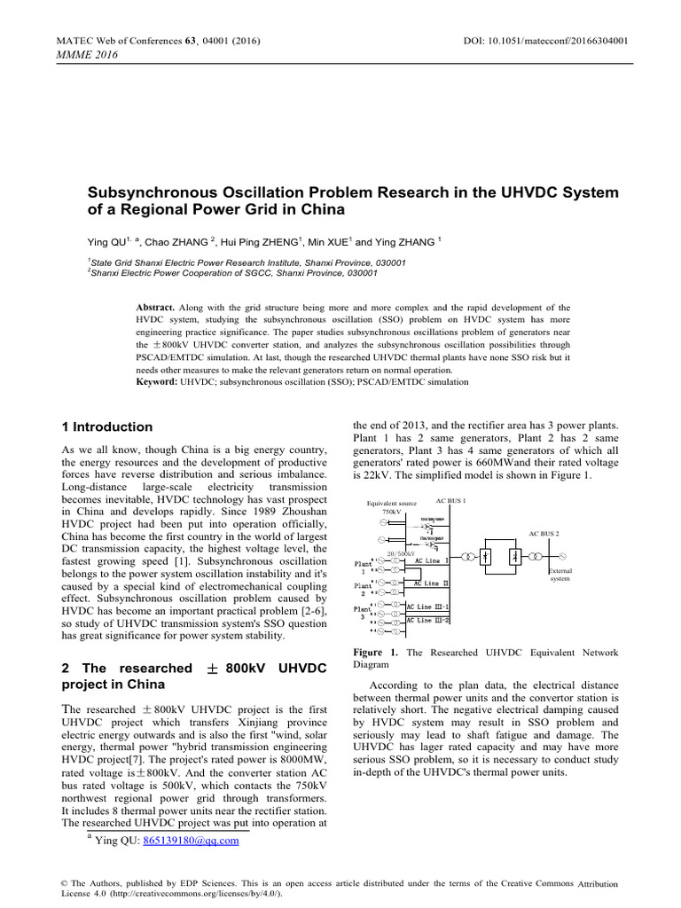 Matecconf - Mmme2016 - 04001 UIF SSTI Subsynchronous | PDF