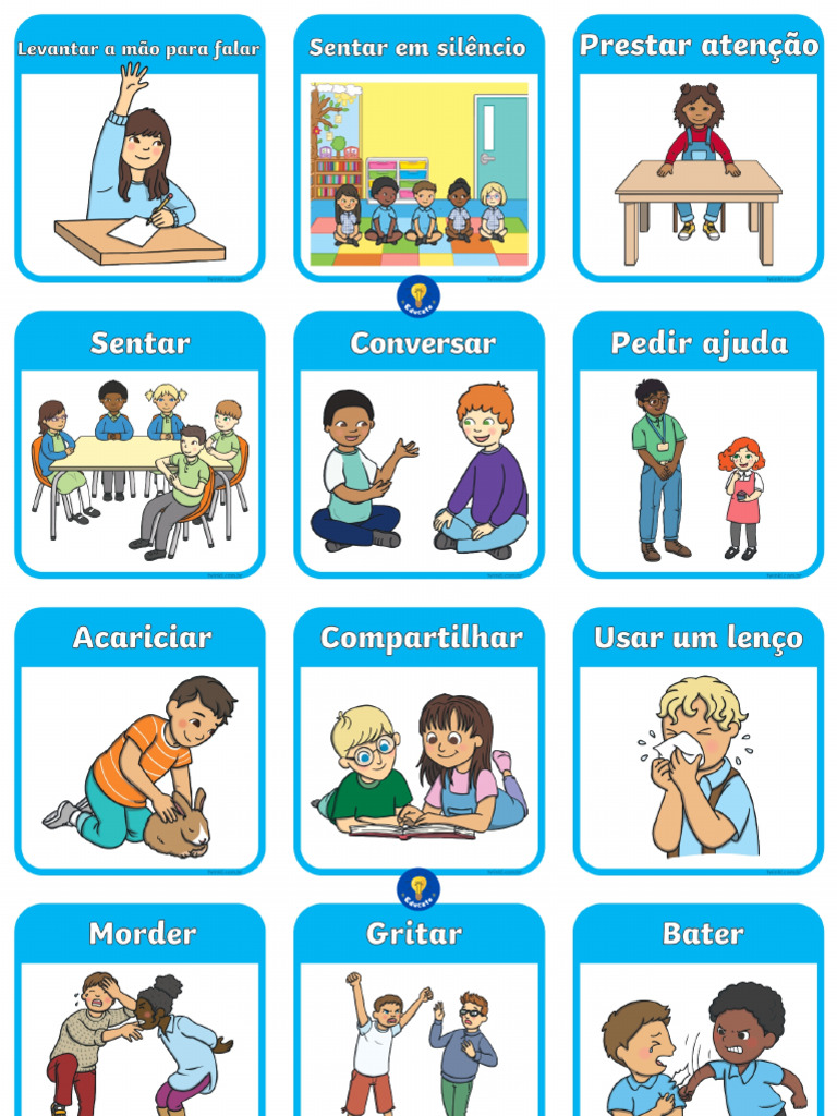 Kit Cartoes de Comunicacao e Comportamento Bom e Mau Comportamento 1pdf ...