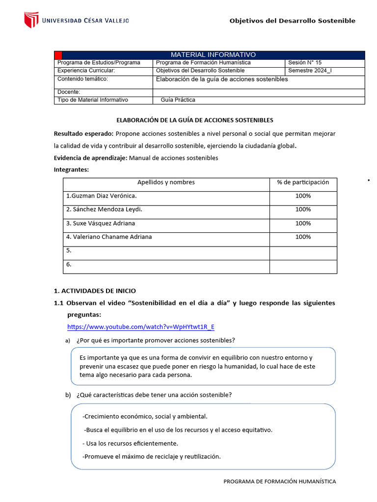 Guía de Acciones Sostenibles 2025 | PDF | Sustentabilidad | Ciencia y ...