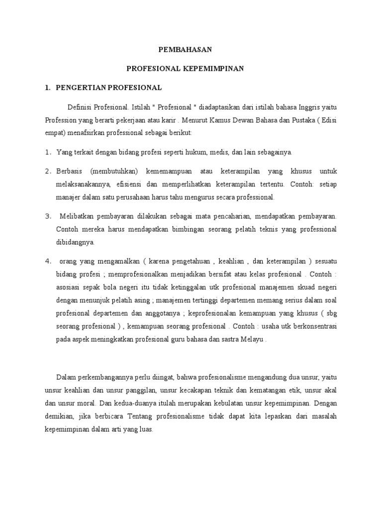 Tugas Profesional Kepemimpina Pdf