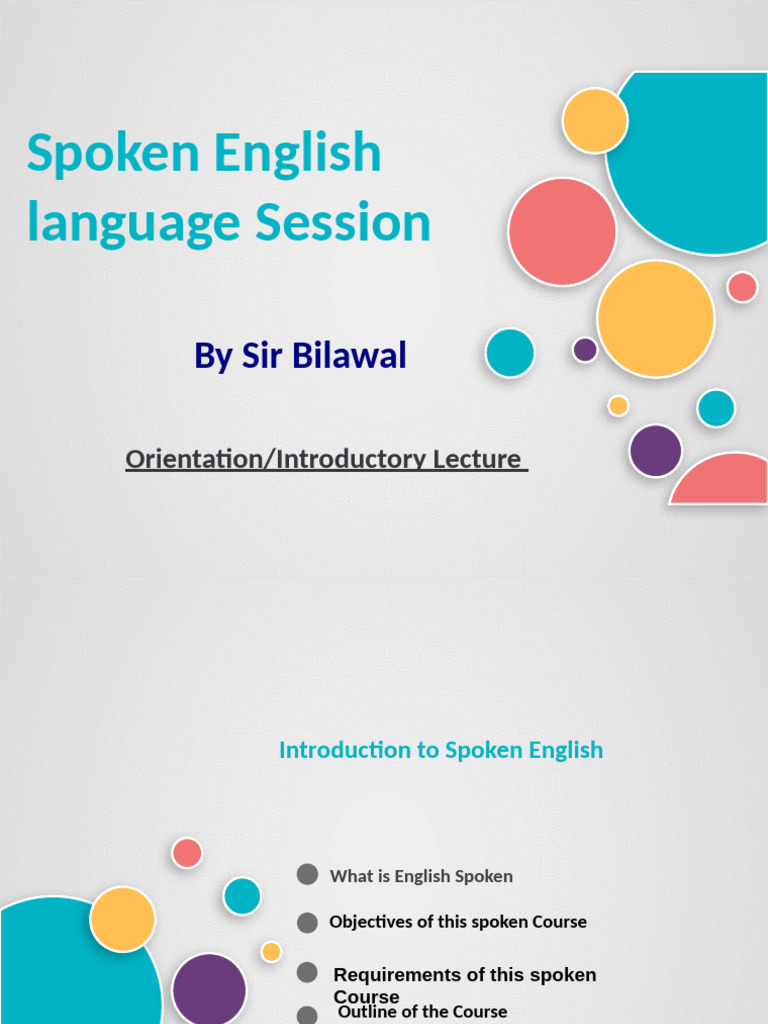 Spoken English Course Overview and Goals | PDF | Communication ...
