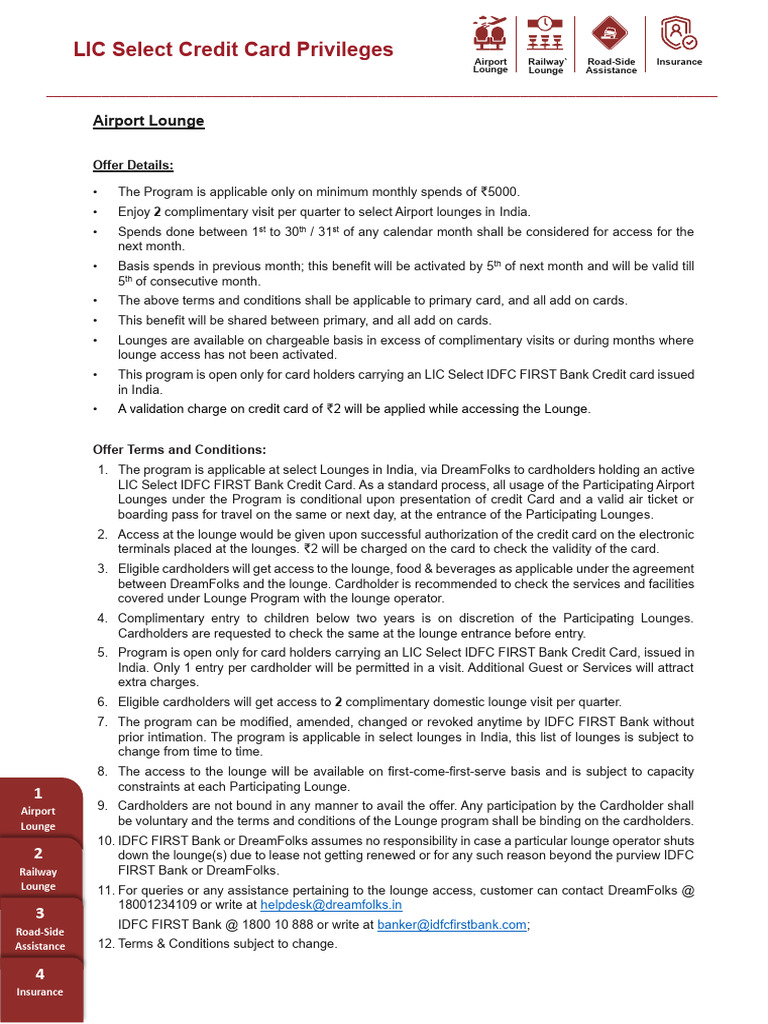 Privileges Document LIC Select 01 | PDF