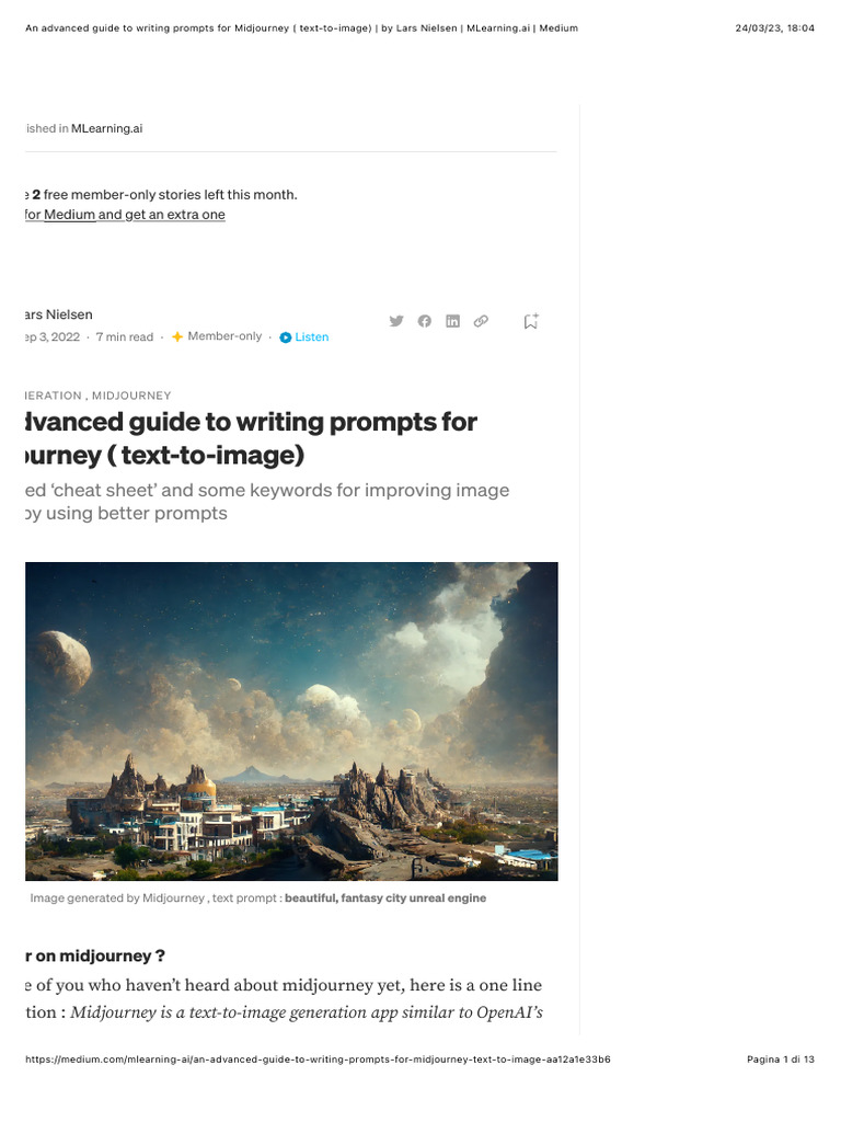 An Advanced Guide To Writing Prompts For Midjourney (Text-To-Image ...
