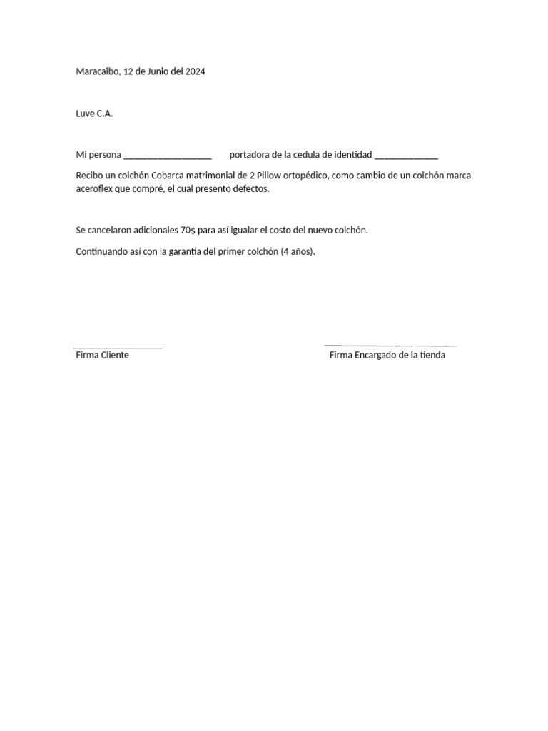 Constancia de garantia pdf