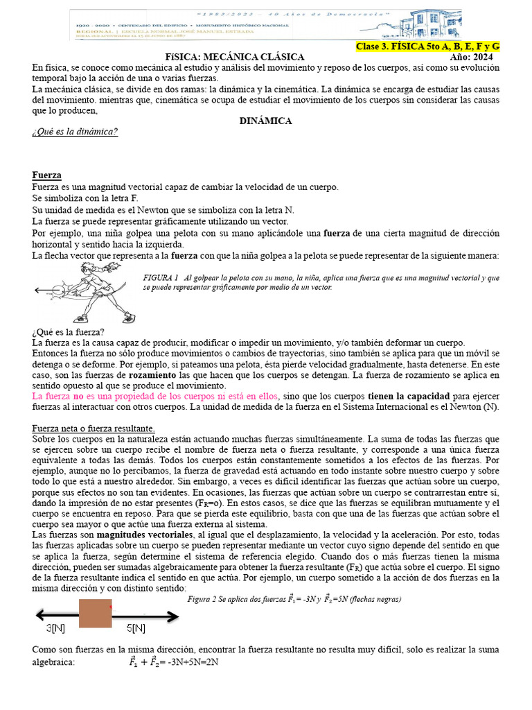 Física 5to Año Clase3 Dinamica Pdf