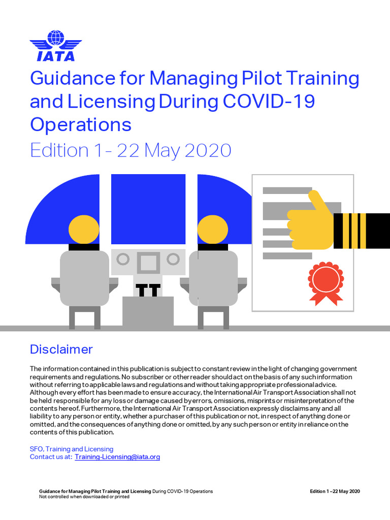 Iata Guidance For Managing Pilot Training Licensing During Covid19 | PDF