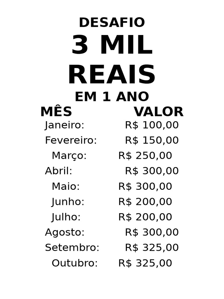 Desafio 3 Mil | PDF