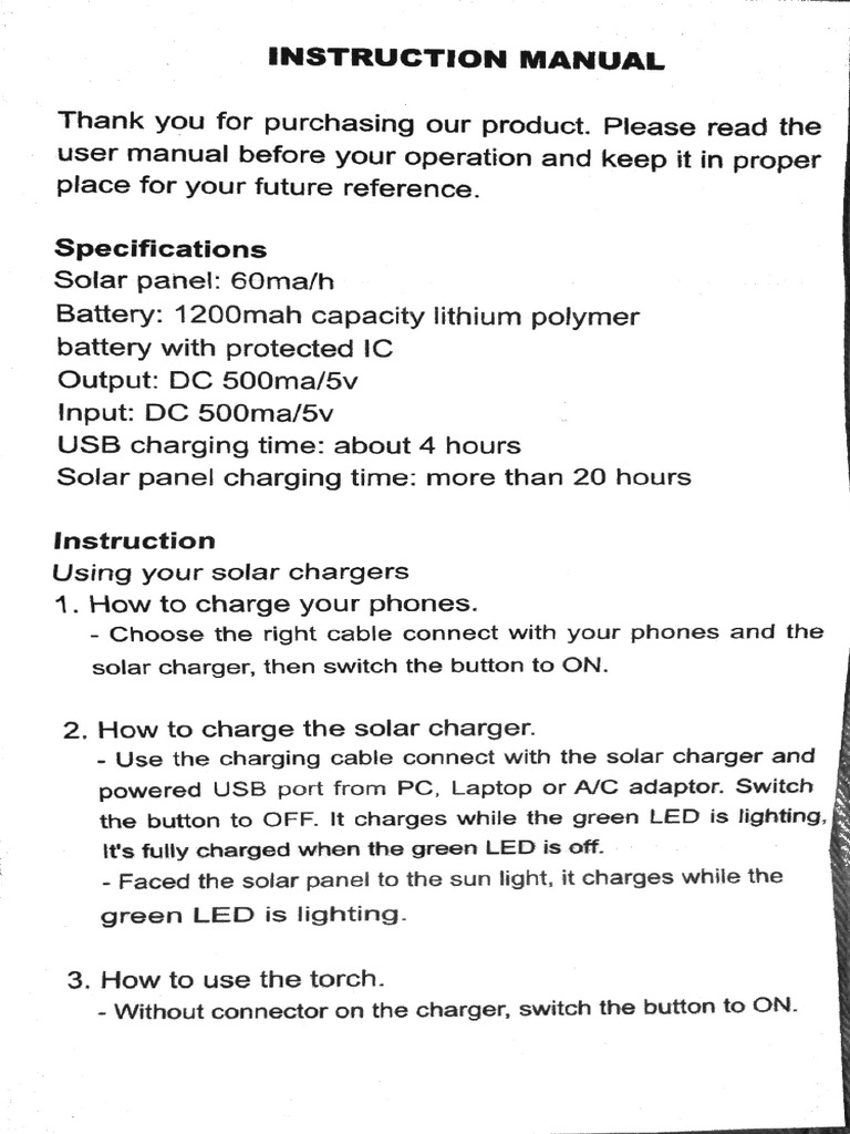 Solar Phone Charger | PDF