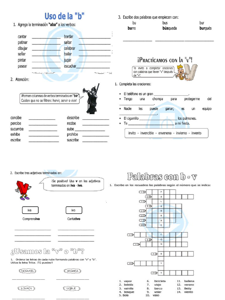 USO DE LA V y b | PDF
