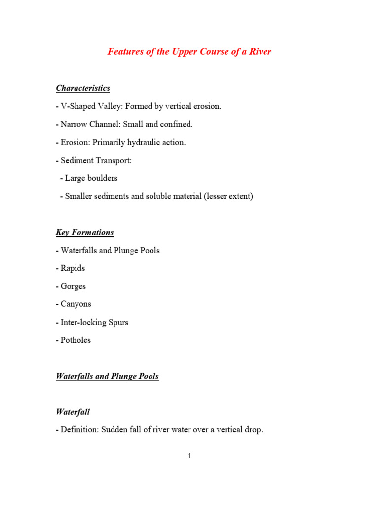 Geography Different Courses of A River | PDF