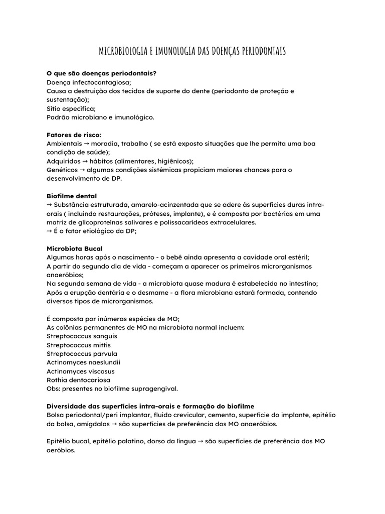 Microbiologia e Imunologia Das DPs | PDF