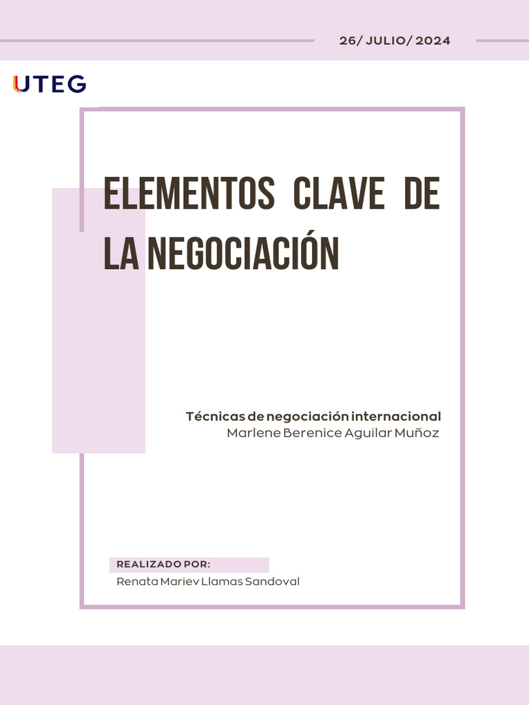 Elementos Clave De La Negociación Pdf