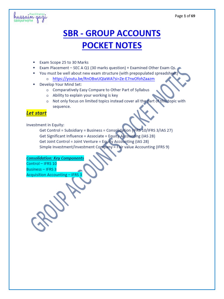 SBR Group Accounts Notes | PDF