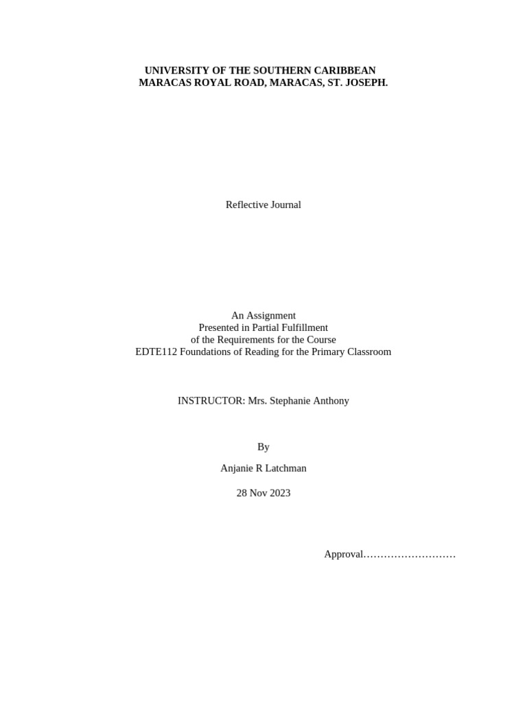 Reading Journal | PDF