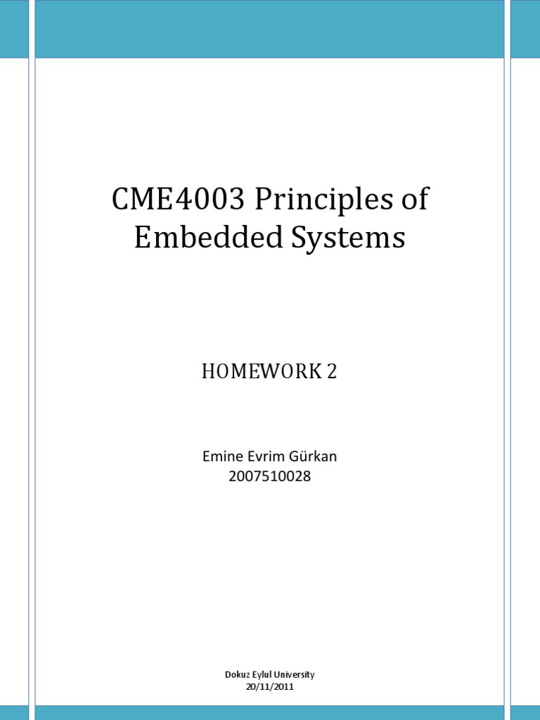 CME4003 Principles of Embedded Systems: Homework 2 | PDF | Teaching ...