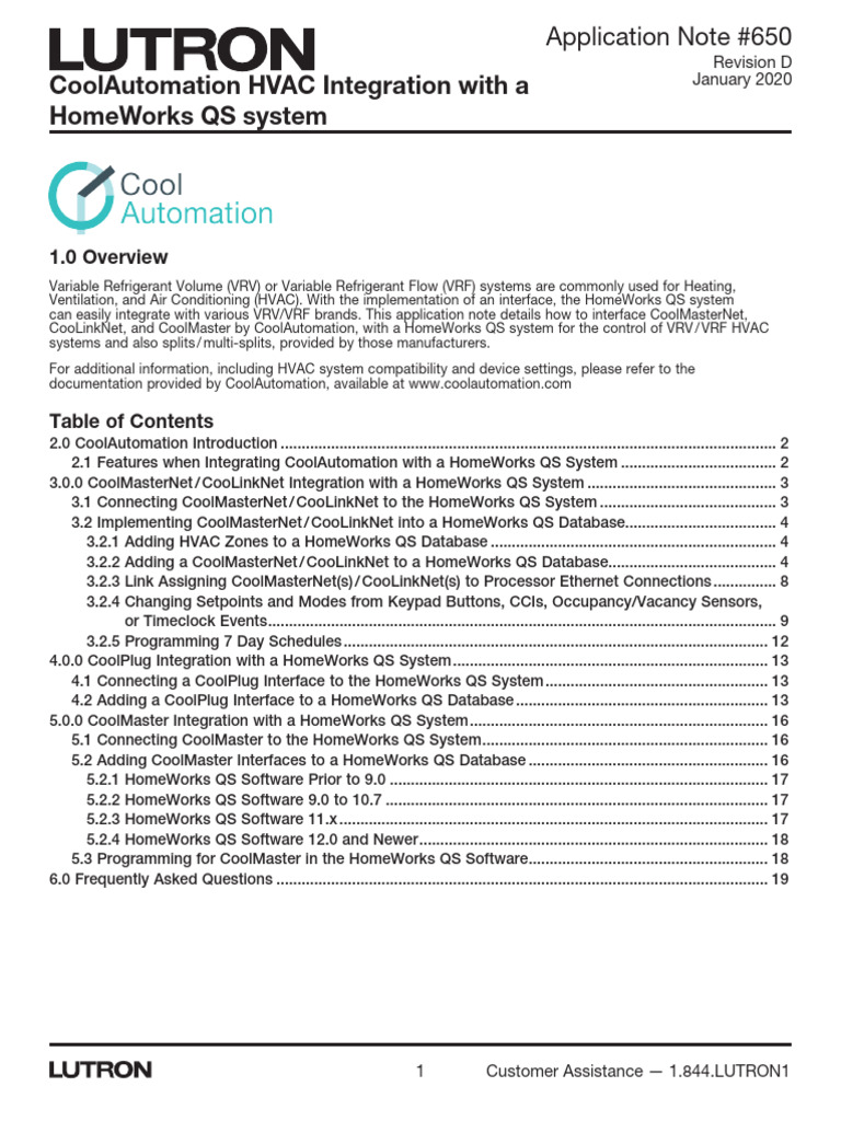 CoolMaster HVAC Integration With HWQS | PDF