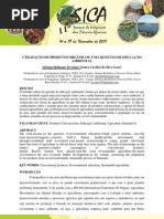 UTILIZAÇÃO DE PRODUTOS ORGÂNICOS - UMA QUESTÃO DE EDUCAÇÃO AMBIENTAL