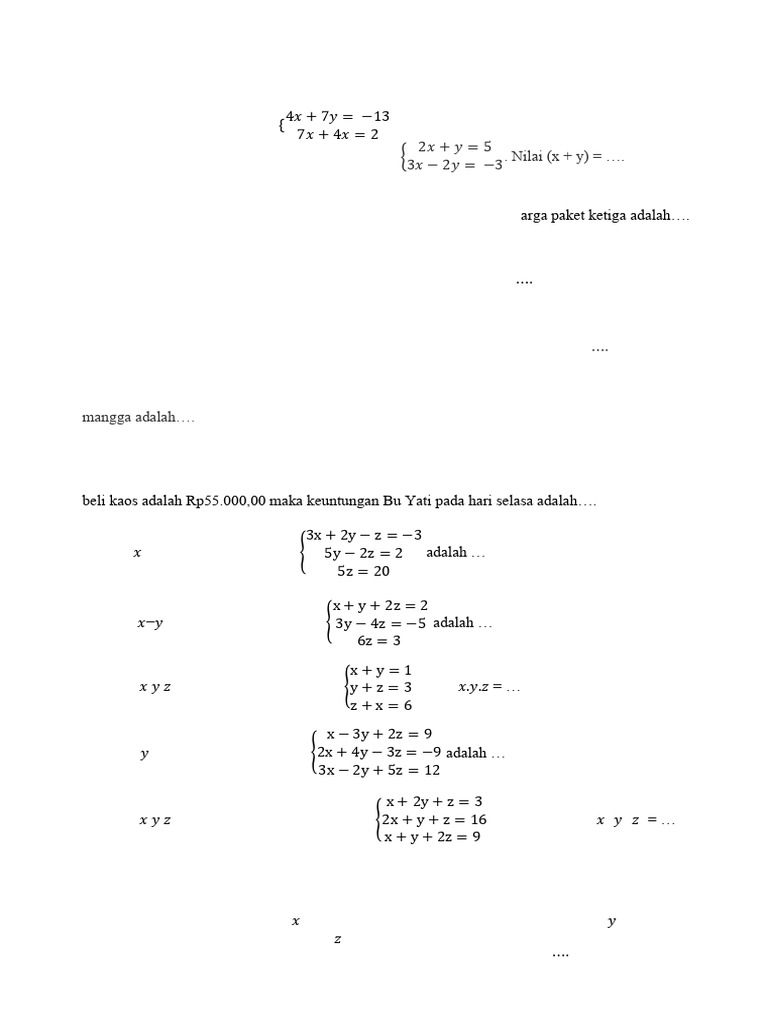 Kisi-Kisi Soal Sat X MPLB 1 | PDF
