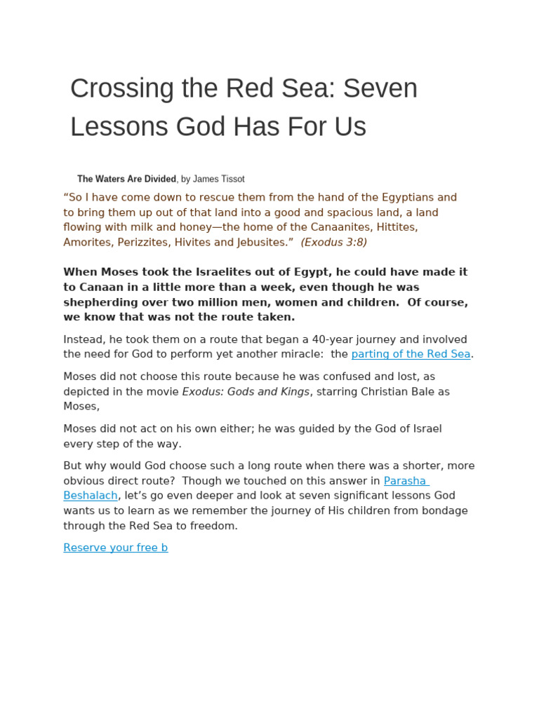 Crossing The Red Sea | PDF