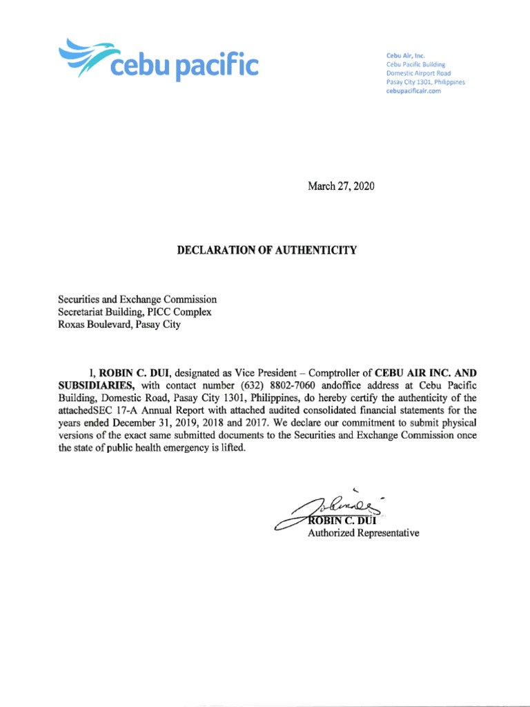 CEB SEC Form 17A - December 31, 2019 | PDF