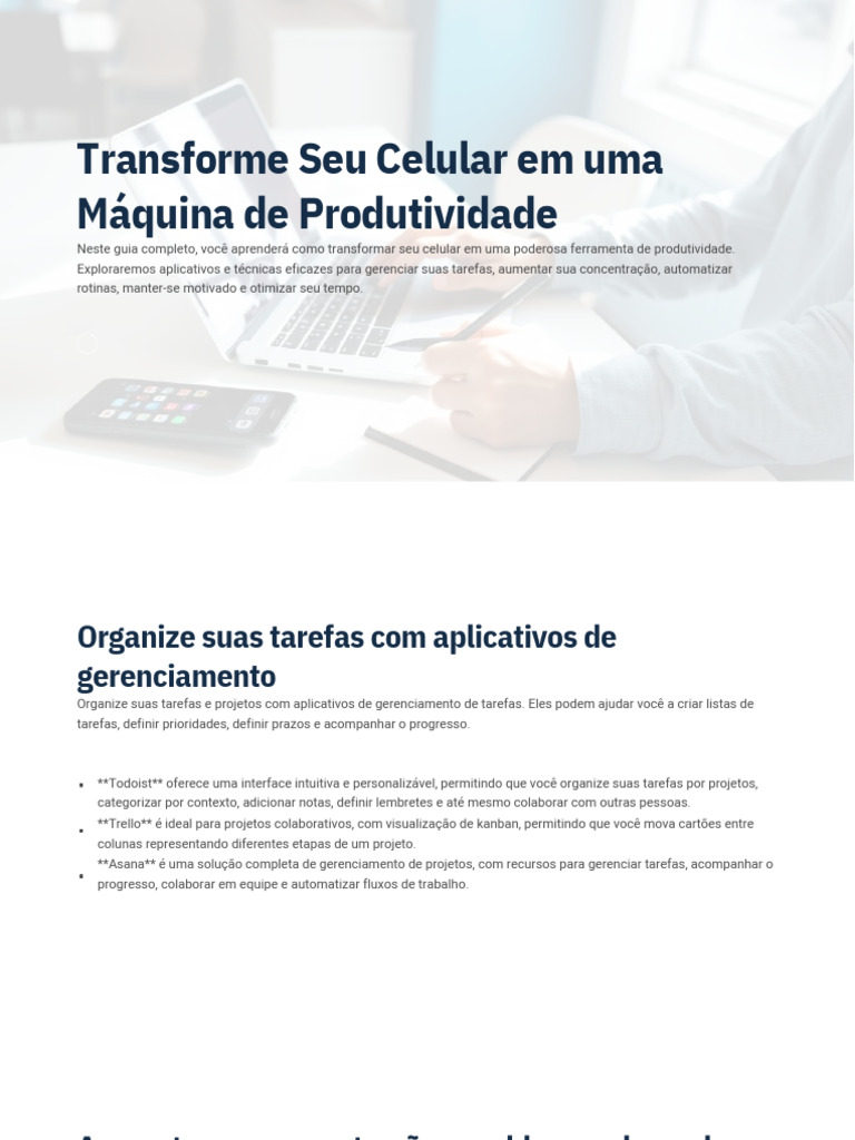 Transforme Seu Celular Em Uma Maquina De Produtividade Pdf 20240828