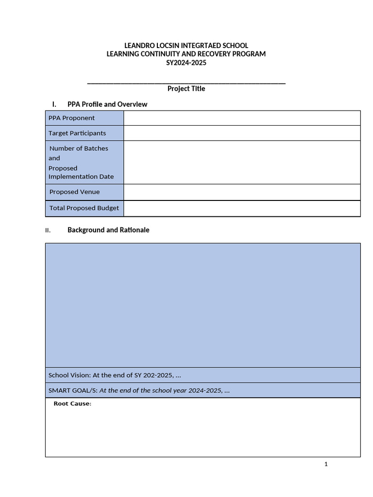 Ppa Proposal Template | PDF