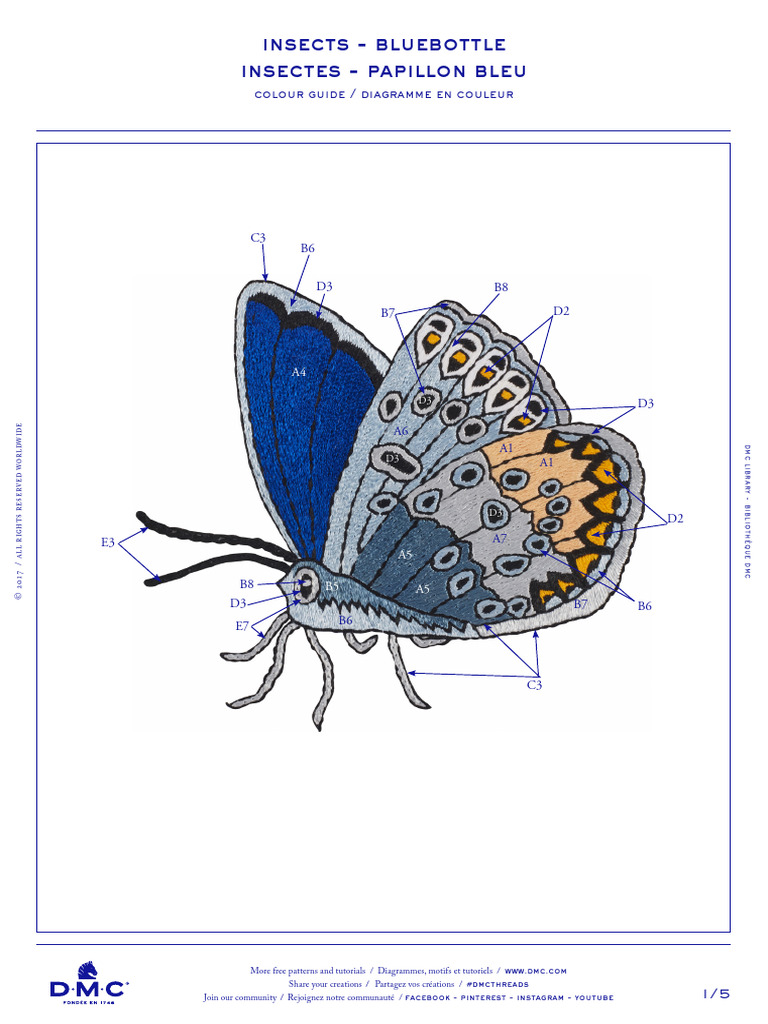 Common Blue Butterfly in DMC PAT0477 Downloadable PDF - 2 | PDF