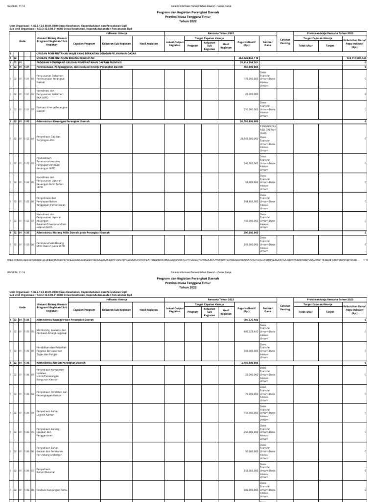 2022 Cetak Renja Dinkes Pdf