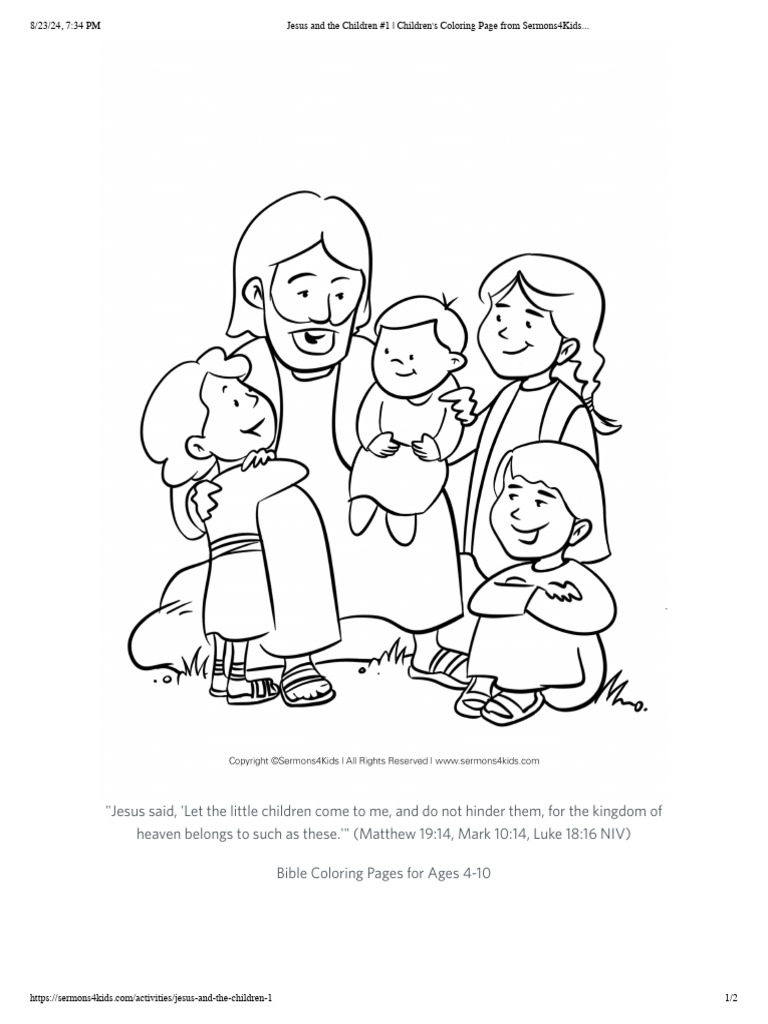 Jesus and The Children #1 - Children - S Coloring Page From ...