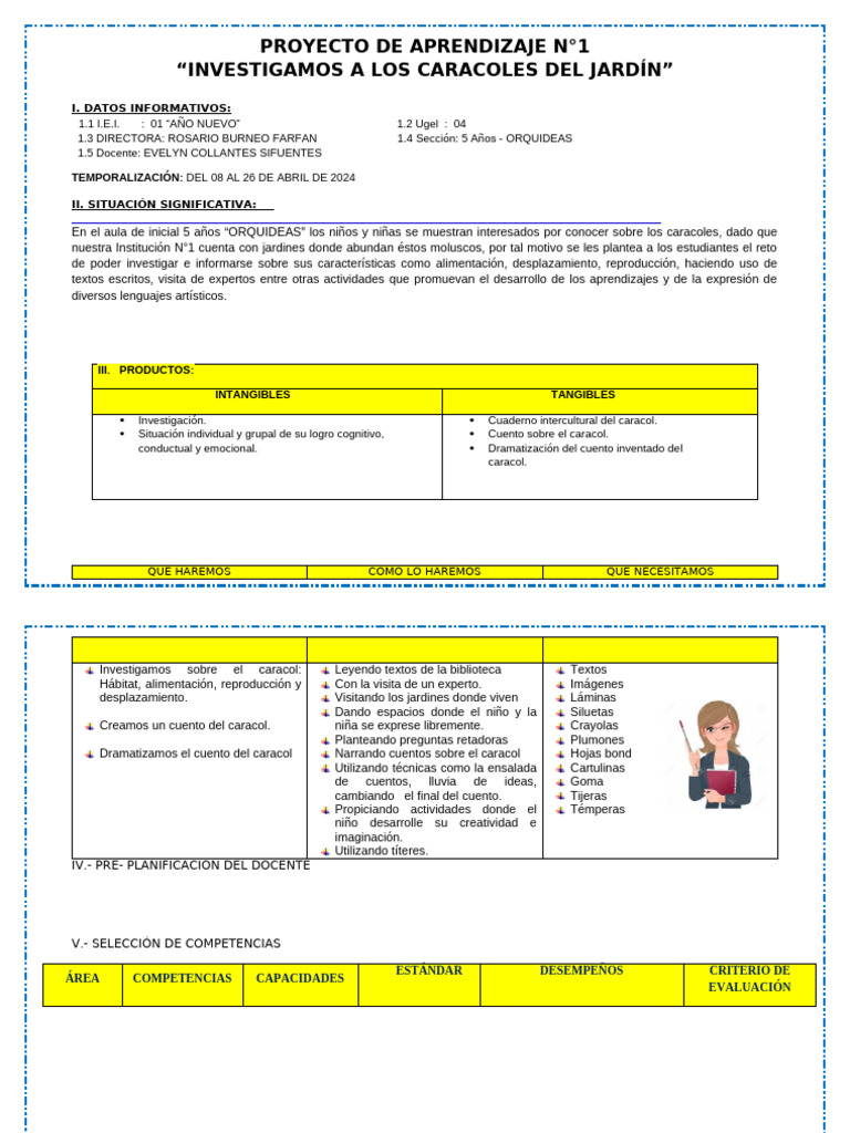 Proyecto de Aprendizaje #1 | PDF | Aprendizaje | Artes del Lenguaje y ...