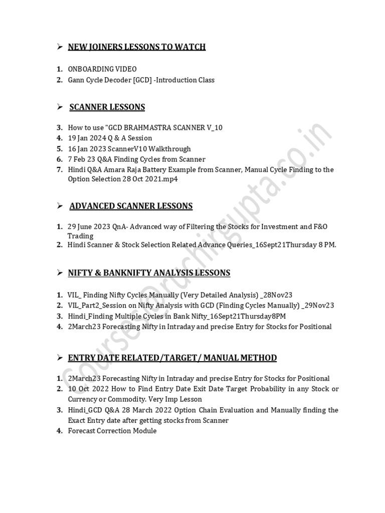 Which lesson to watch first new joiner glossary v4 pdf