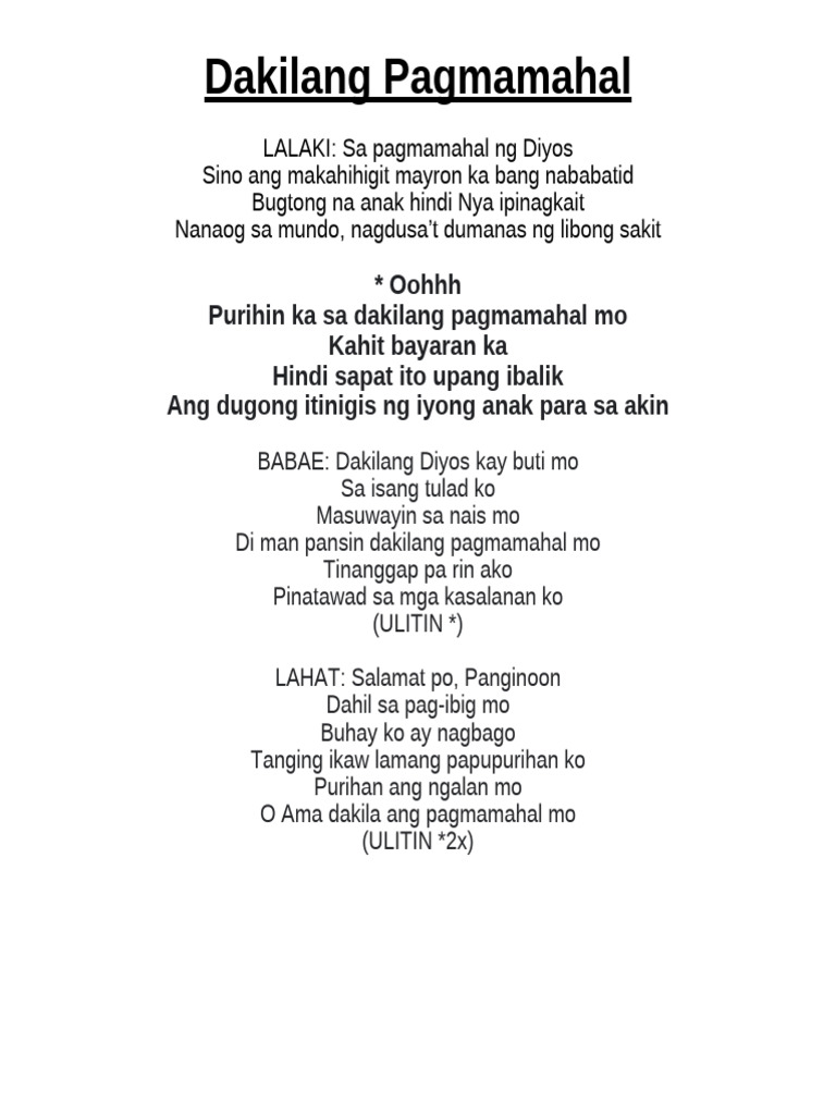 Dakilang Pagmamahal Pdf