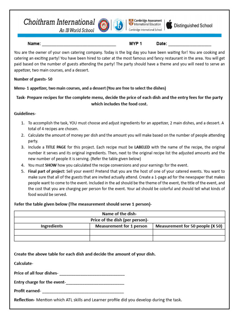 Fraction Recipe Task 2 | PDF