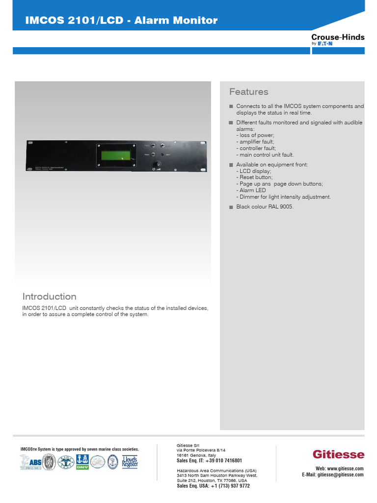 IMCOS PAGA 2101 Datasheet | PDF