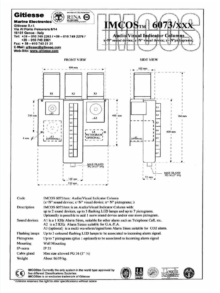 IMCOS PAGA 6073 Datasheet | PDF