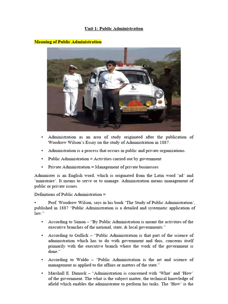 Public Administration: Key Concepts & Definitions | PDF | Public ...
