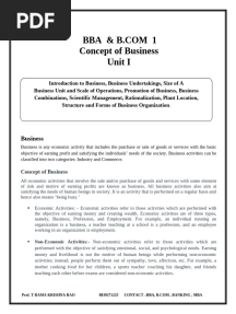 Concept of Business UNIT 1