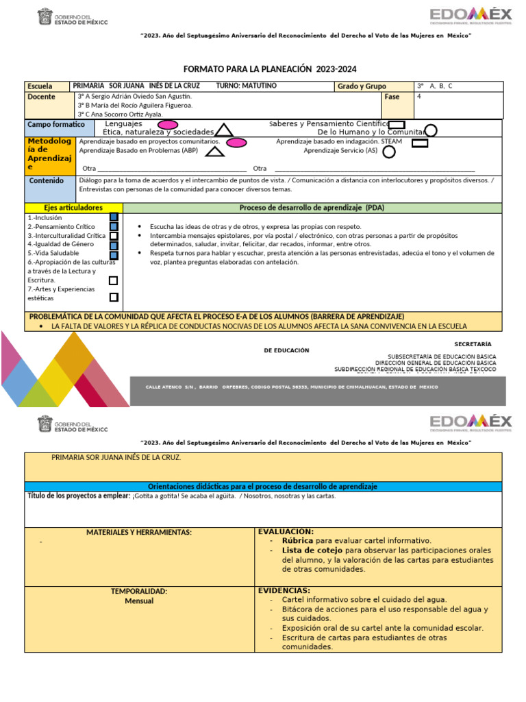 Plan Del Mes 3er Grado TM | PDF