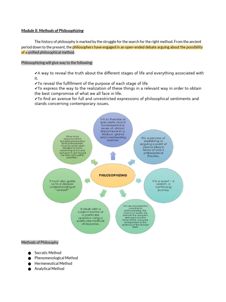 Module ii methods of philosophizing pdf